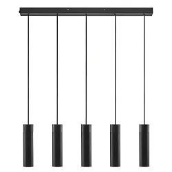 Pendelarmatuur TILO 5-vlams, rond GU10 IP20, zwart dimbaar