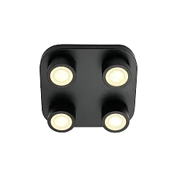 ceiling luminaire CLYDE 4 flames IP20, black dimmable
