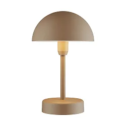 battery table lamp ELLEN TO-GO without charger, with IP charging station IP44, brown, mat dimmable
