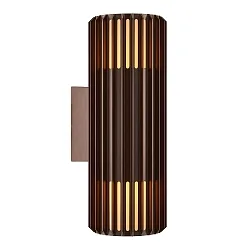 Wandarmatuur voor buitenshuis ALUDRA DOUBLE E27 IP54, seaside metaalachtig bruin dimbaar