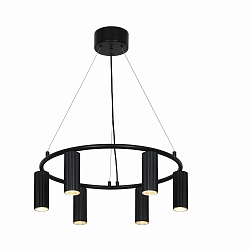 Pendelarmatuur VICO CHANDELIER 6-vlams GU10 IP20, zwart dimbaar