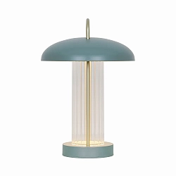 Tafellamp op batterijen MIRANO PORTABLE IP20, goud, stoffig groen dimbaar
