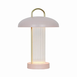 Tafellamp op batterijen MIRANO PORTABLE IP20, goud, stofroze dimbaar