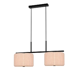 Pendelarmatuur VIVIENNE DUAL 2-vlams E27 IP20, beige, zwart dimbaar