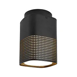 outdoor ceiling luminaire SIDARA CL square, perforated, sea-air resistant, with lamp socket E27 IP54, seaside black