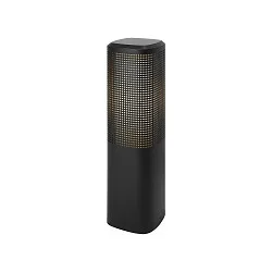 bollard light SIDARA 45 square, perforated, sea-air resistant, with lamp socket E27 IP44, seaside black