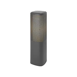 bollard light SIDARA 45 square, perforated, sea-air resistant, with lamp socket E27 IP44, seaside anthracite
