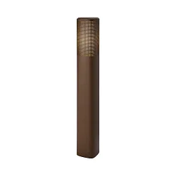 bollard light SIDARA 95 square, perforated, sea-air resistant, with lamp socket E27 IP44, seaside metallic brown