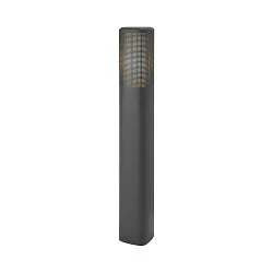 bollard light SIDARA 95 square, perforated, sea-air resistant, with lamp socket E27 IP44, seaside anthracite