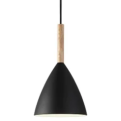 design for the people by Nordlux Pendant luminaire PURE 20, height 35cm, shade Ø 20cm, pendulum 300cm, E27, black
