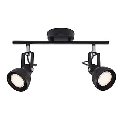 Spotlight bar ASLAK 2-vlams, instelbaar GU10 IP20, mat, gitzwart dimbaar