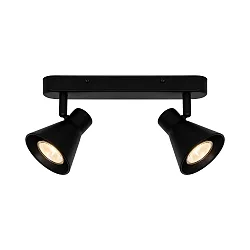 Spotlight bar EIK 2-vlams, instelbaar GU10 IP20, zwart mat dimbaar