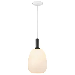 Nordlux Pendant luminaire ALTON 23, shade Ø 23cm, height 43cm, pendulum 300cm, E27, white / brass / black