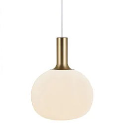 Nordlux Pendant luminaire ALTON 25, shade Ø 25cm, height 33cm, pendulum 300cm, E27, white / brass / black