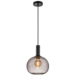 Pendant luminaire ALTON 25, E27, IP20, black/smoky