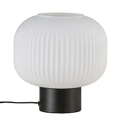 Table lamp MILFORD, E27, IP20, glass opal white, base brown