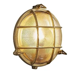 Outdoor Wall luminaire POLPERRO, E27, IP64, glass matt, brass