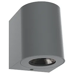 Wandarmatuur voor buitenshuis CANTO 2 up down, rond, instelbaar, schakelbaar IP44, grijs 