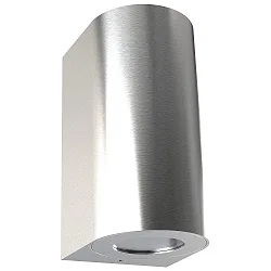 Wandarmatuur voor buitenshuis CANTO MAXI 2 GU10 IP44, rvs, helder
