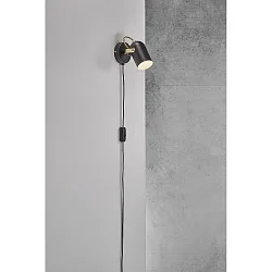 Wall spot LOTUS, E14, IP20, black/gold