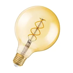 LED vintage spiral filament globe lamp 1906 gold CL G125 ND, E27, 5W 2000K 250lm 300°