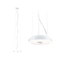 Pendelophanging VOLEA 3-voudig, instelbaar, zilver, wit