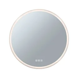mirror with lighting MIRRA LED Ø 60CM round, CCT Switch, with touch dimmer, with heating function IP44, white matt dimmable