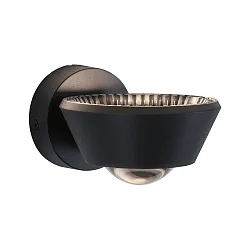 Wandarmatuur SABIK LED up down, roteerbaar, met lensoptiek IP44, zwart dimbaar