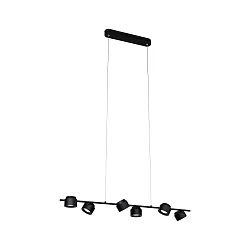 pendant luminaire PURIC PANE I 6 flames, rotatable, tiltable IP20, black dimmable