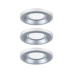 recessed luminaire SORMUS round, set of 3 IP65, chrome matt  3x 6,5W 560lm 3000K 100° 100° CRI >80