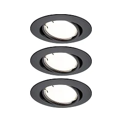 Inbouwarmatuur BASE COIN LED draaibaar, set van 3, ZigBee aanstuurbaar LED IP20, zwart mat dimbaar 5W 430lm 3000K CRI 80-89