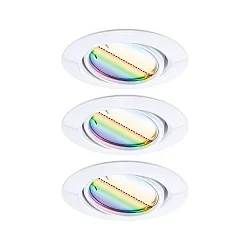 Inbouwarmatuur BASE COIN LED draaibaar, set van 3, RGBW, ZigBee aanstuurbaar LED IP20