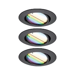 Inbouwarmatuur BASE COIN LED draaibaar, set van 3, RGBW, ZigBee aanstuurbaar LED IP20