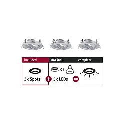 Inbouwarmatuur CHOOSE draaibaar, set van 3 IP23, aluminium dimbaar