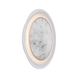 Wandinbouwarmatuur NEORDIC DEKORATIV rond, indirect, marmer, wit mat