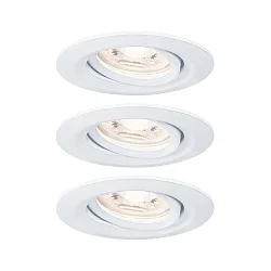 Plafondinbouwarmatuur NOVA MINI PLUS LED draaibaar, set van 3 IP23, wit mat dimbaar