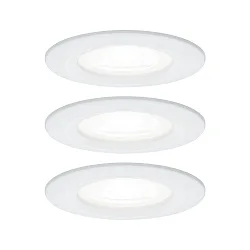 Inbouwarmatuur NOVA LED stijf, set van 3 GU10 IP44, wit mat  6,5W 470lm 4000K 36° 36° CRI >80