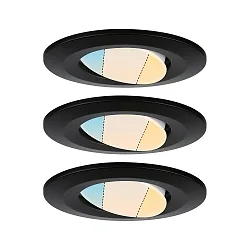 recessed luminaire CALLA swivelling, set of 3 IP65, black matt dimmable 5W 430 | 550lm 3000K 100° 100° CRI >80