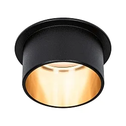 Inbouwarmatuur GIL COIN LED rond, stijf IP44, goud, zwart mat dimbaar 470lm 2700K CRI >80