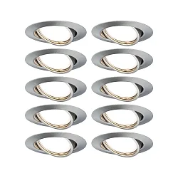 Inbouwarmatuur BASE draaibaar, set van 10 GU10 IP20, ijzer geborsteld dimbaar CRI >80