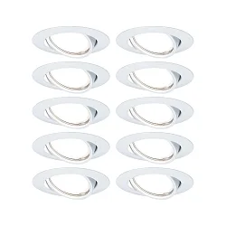 Inbouwarmatuur BASE draaibaar, set van 10 GU10 IP20, wit dimbaar CRI >80