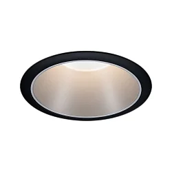Inbouwarmatuur COLE COIN LED stijf IP44, zwart, zilver dimbaar 6,5W 460lm 2700K 100° 100° CRI >80