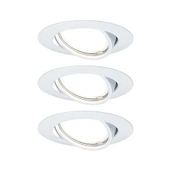 Inbouwarmatuur BASE draaibaar, set van 3 GU10 IP20, wit dimbaar 15W 350lm 3000K 38° 38° CRI >80