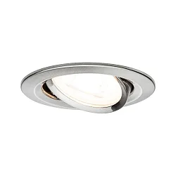 Inbouwarmatuur NOVA LED rond, draaibaar GU10 IP23, ijzer geborsteld  460lm 2700K 38° 38° CRI >80