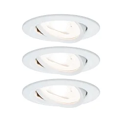 Inbouwarmatuur NOVA LED rond, draaibaar, set van 3 GU10 IP23, wit mat  19,5W 460lm 2700K 38° 38° CRI >80