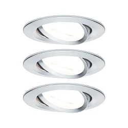 Inbouwarmatuur NOVA LED rond, draaibaar, set van 3 GU10 IP23, aluminium  19,5W 460lm 2700K 38° 38° CRI >80