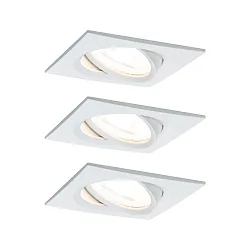 Inbouwarmatuur NOVA LED hoekig, draaibaar, set van 3 GU10 IP23, wit mat  19,5W 460lm 2700K 38° 38° CRI >80