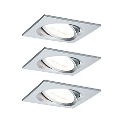 Inbouwarmatuur NOVA LED hoekig, draaibaar, set van 3 GU10 IP23, aluminium  19,5W 460lm 2700K 38° 38° CRI >80