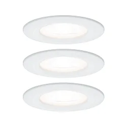 Inbouwarmatuur NOVA LED rond, stijf, set van 3 GU10 IP44, wit mat  460lm 2700K 38° 38° CRI >80