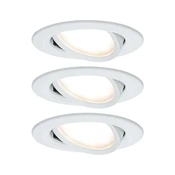 Inbouwarmatuur NOVA COIN LED rond, draaibaar, set van 3 IP23, wit mat  19,5W 460lm 2700K 100° 100° CRI >80